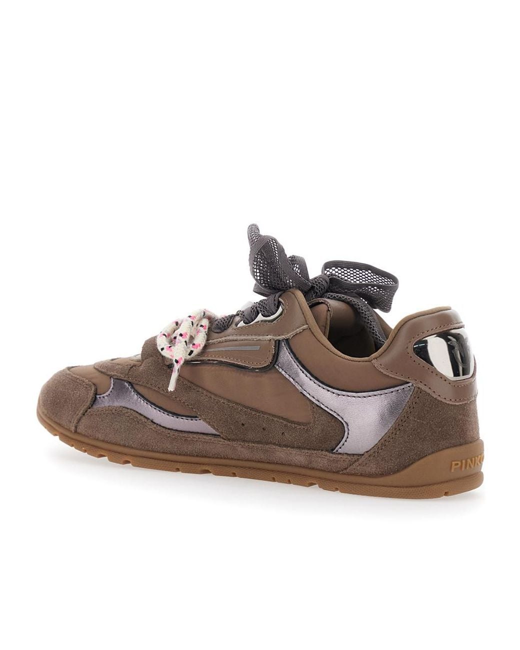 Pinko Brown Yulia 01 Lace-Up Sneakers