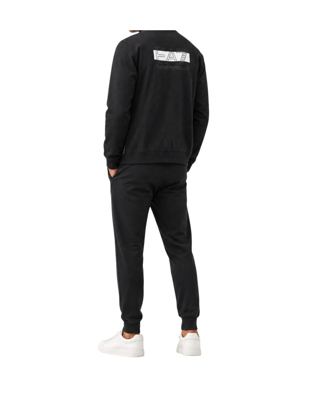 EA7 Black Logo Turtleneck Tracksuit for men