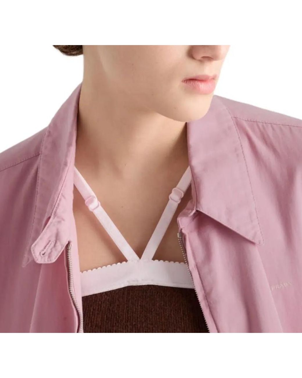 Prada Pink Old Gabardine Blouson Jacket