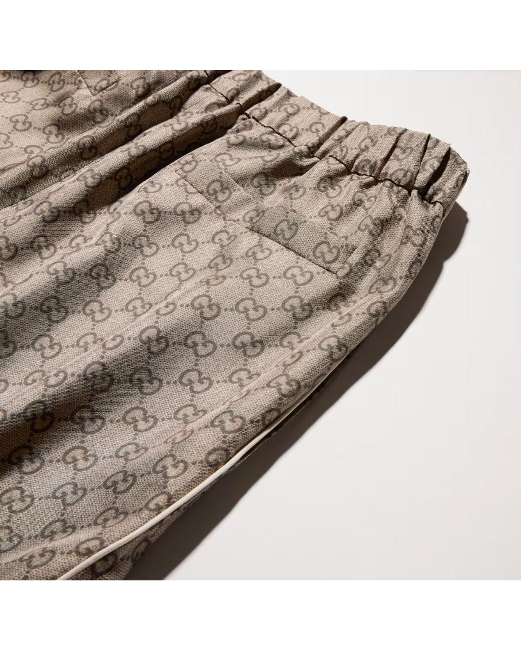 Gucci Natural Printed Twill Shorts