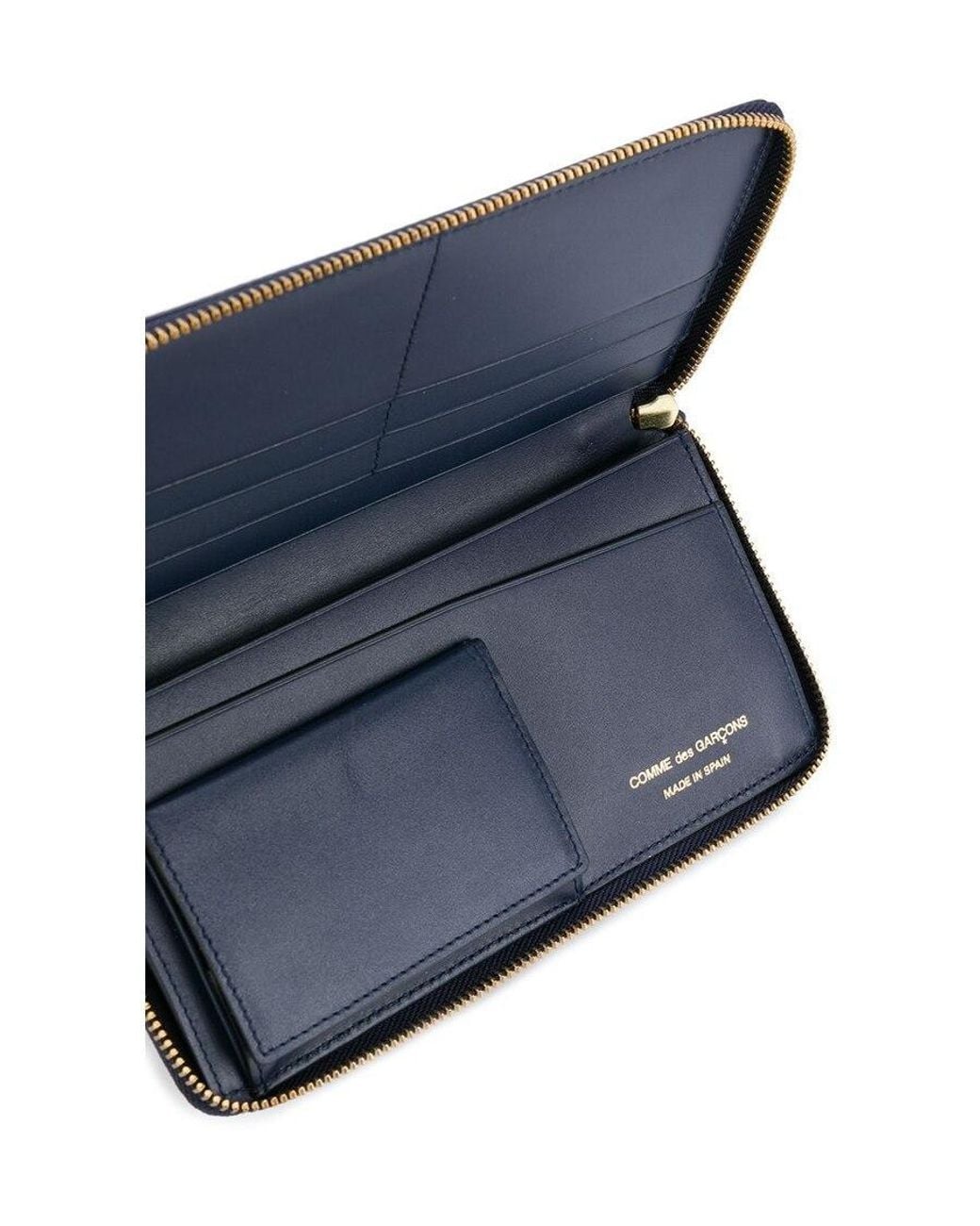 Comme des Garçons Blue Zip Around Wallet for men
