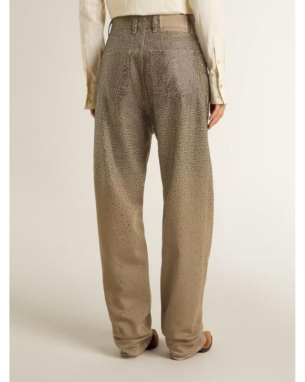 Golden Goose Deluxe Brand Brown Straight-Leg Embellished Trousers