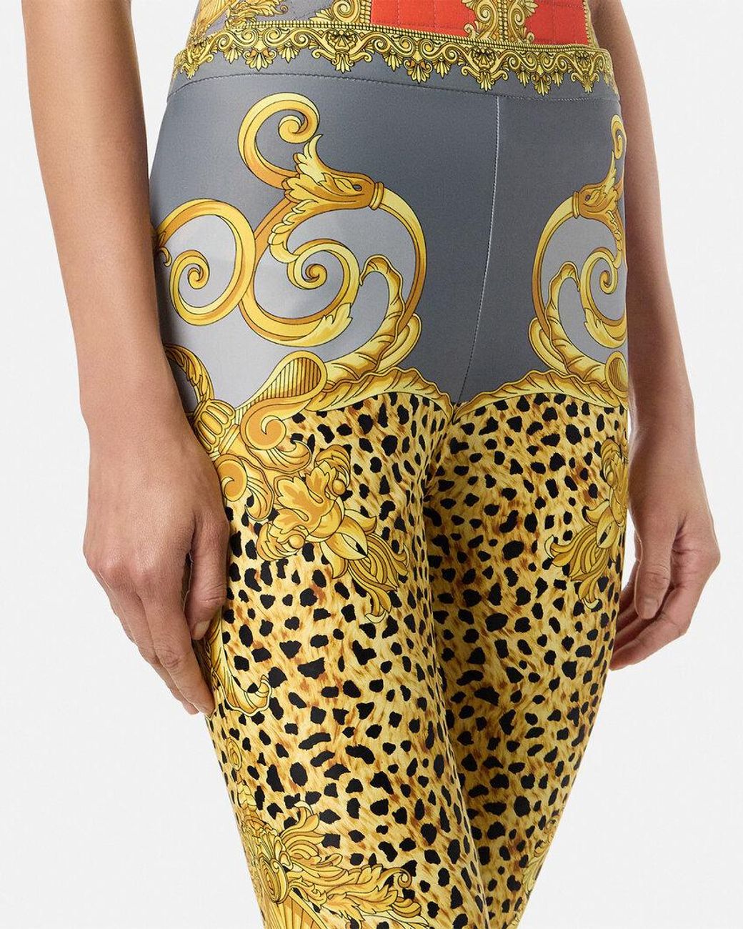 Versace Yellow Baroque-Print Leggings