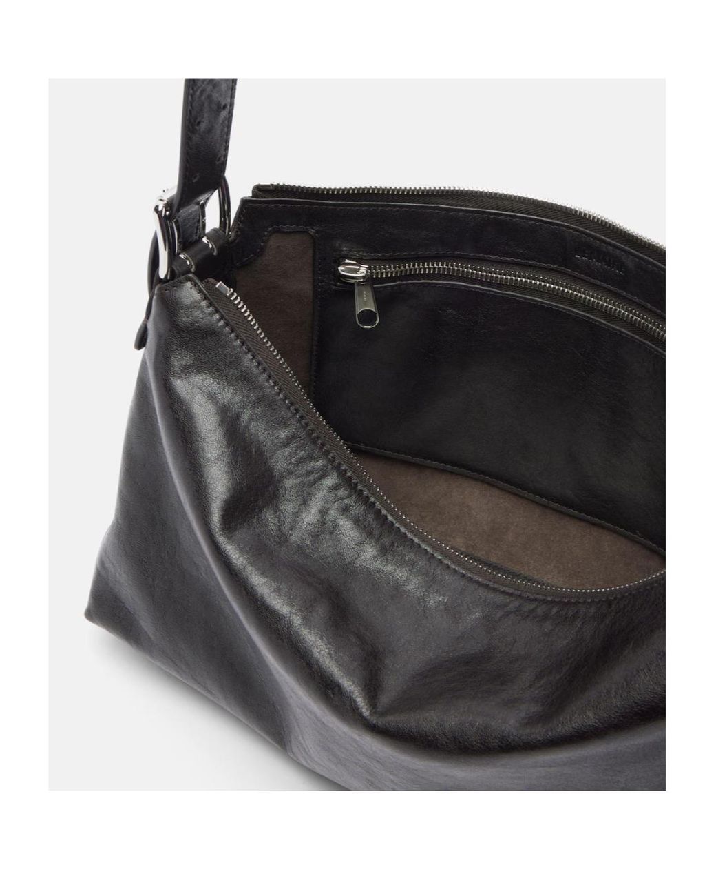 Lemaire Gray Belted Leather Shoulder Bag