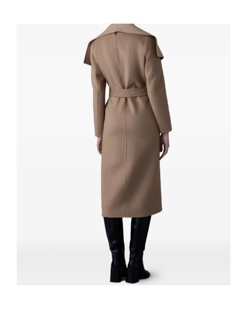 Mackage Brown Mai-Cn Wool Wrap Coat