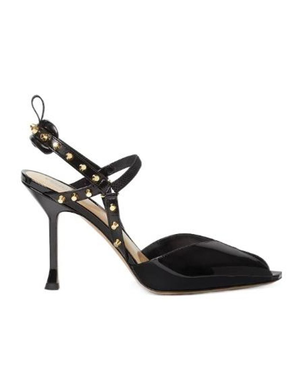 Fendi Black Very Colibrì Patent Leather High-Heeled Sandals