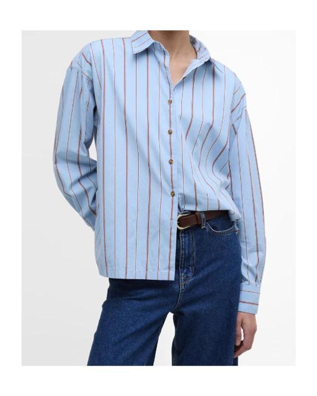 Barbour Blue Saffron Striped Relaxed Shirt