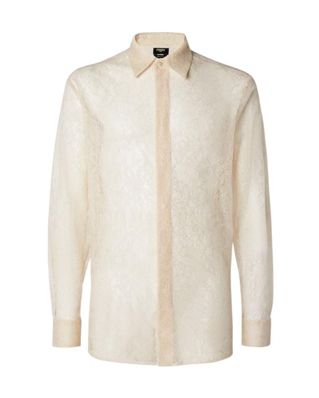 Fendi White Lace Shirt for men