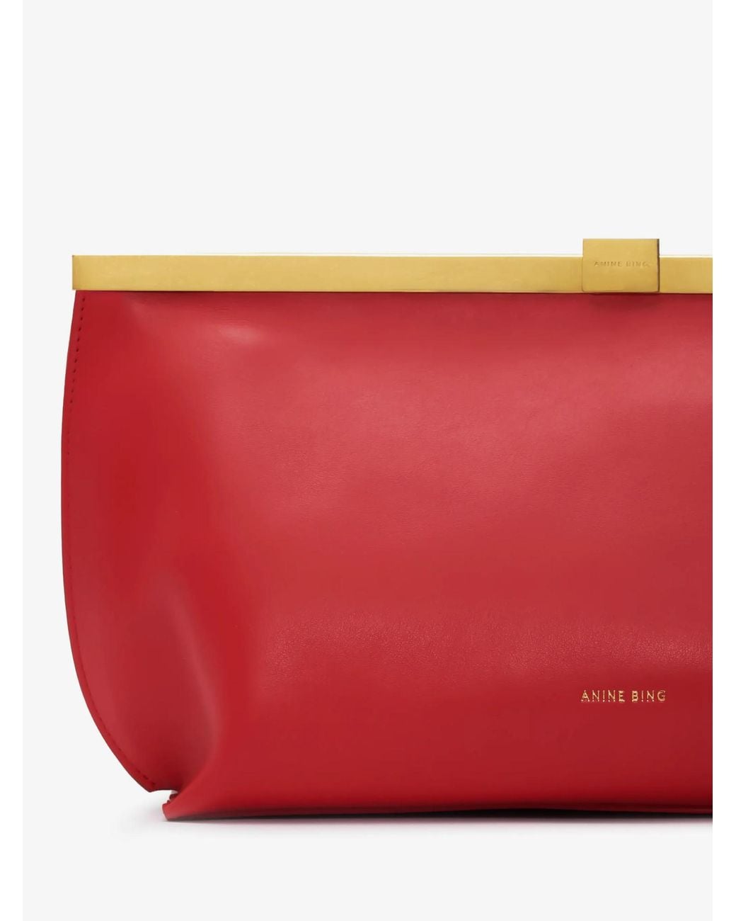 Anine Bing Red Anine Frame Clutch Bag
