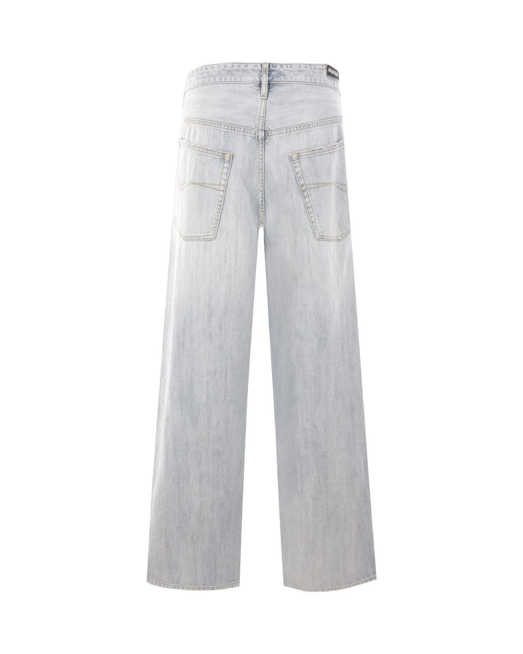 Balenciaga White Drawstring Baggy Jeans