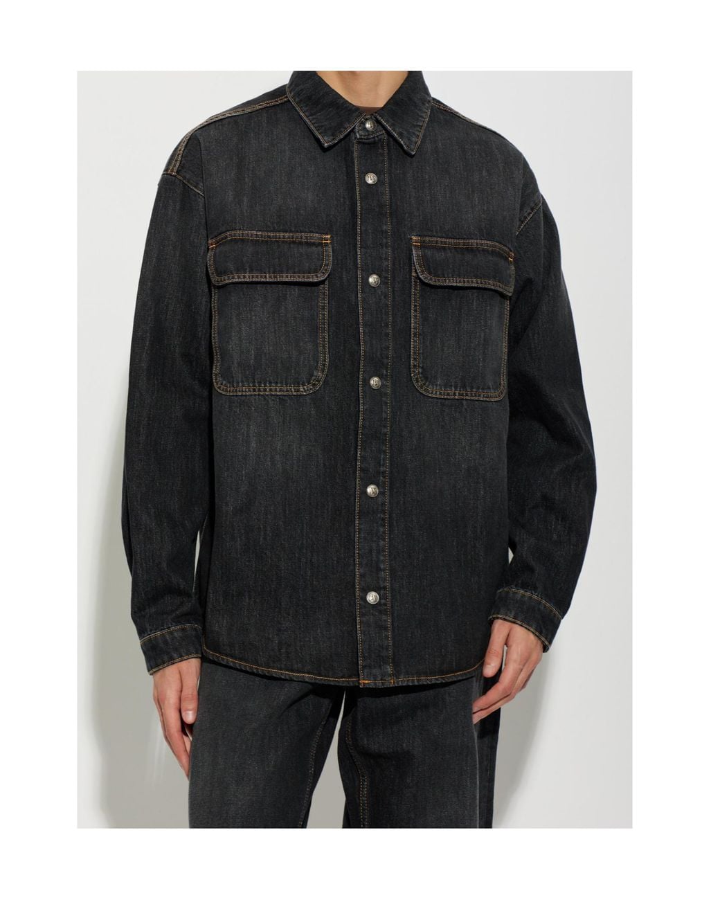 Palm Angels Black Long-Sleeved Shirt for men