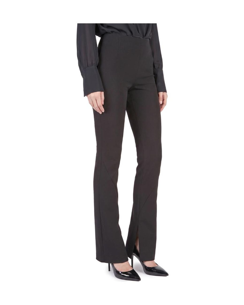 FEDERICA TOSI Black High-Waist Slit Pants