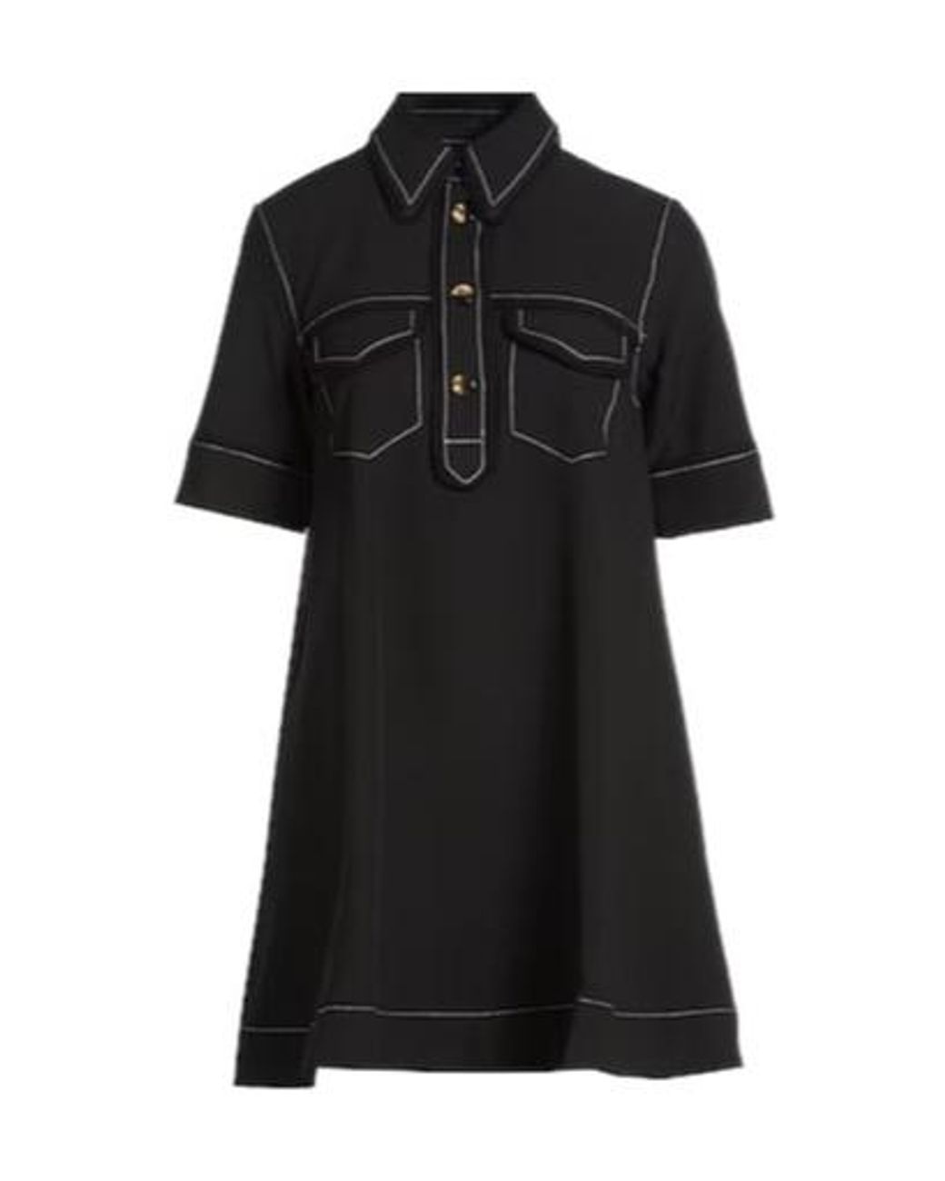 Ganni Black Short Sleeve Dress