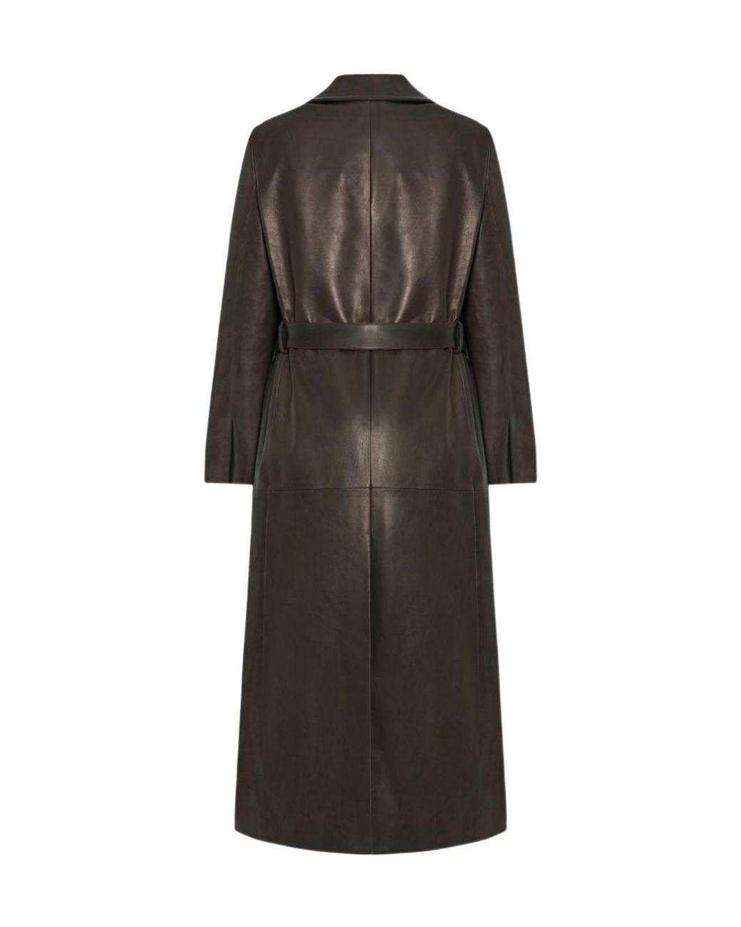 The Row Brown Raisa Leather Coat
