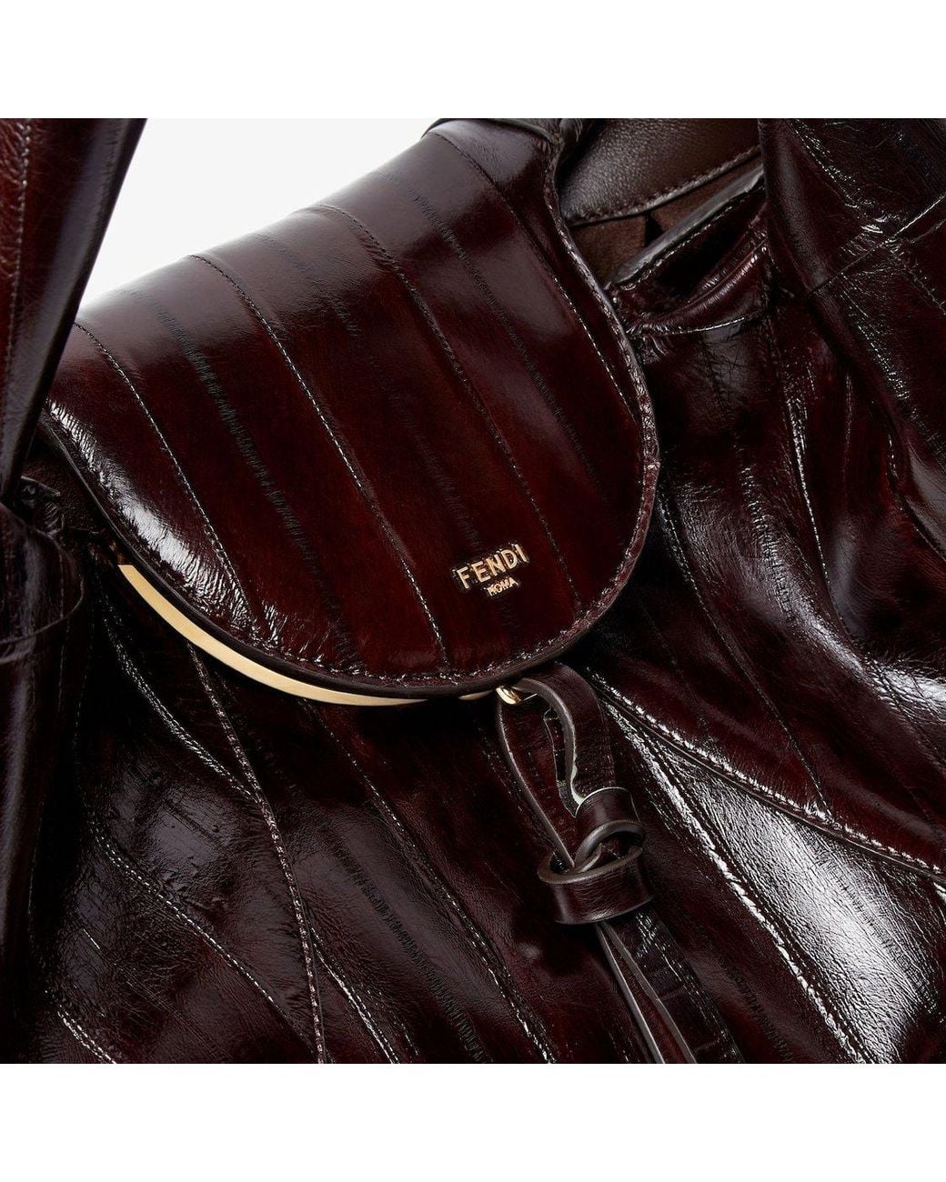 Fendi Brown Inlaid Hagfish Leather Bag