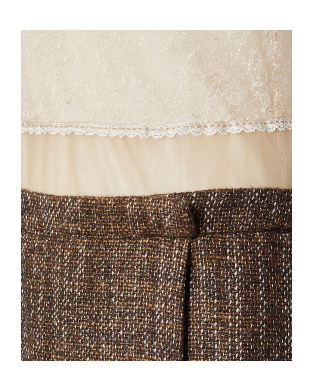 Fendi Brown Trompe-L'Oeil Effect Panelled Midi Dress