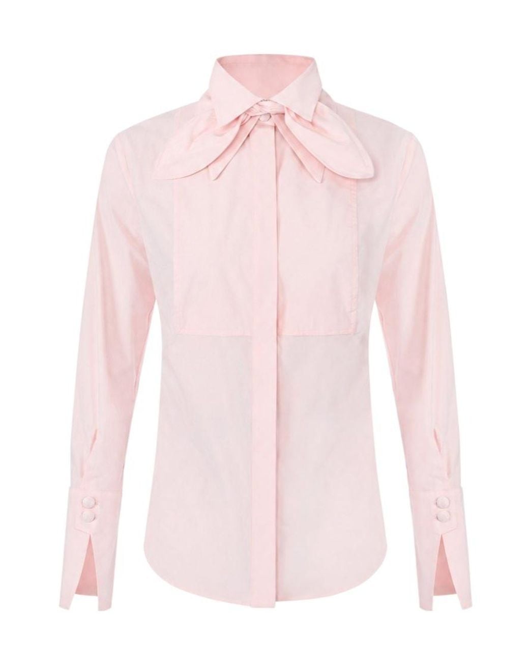 Elisabetta Franchi Pink Cotton Shirt With Bow