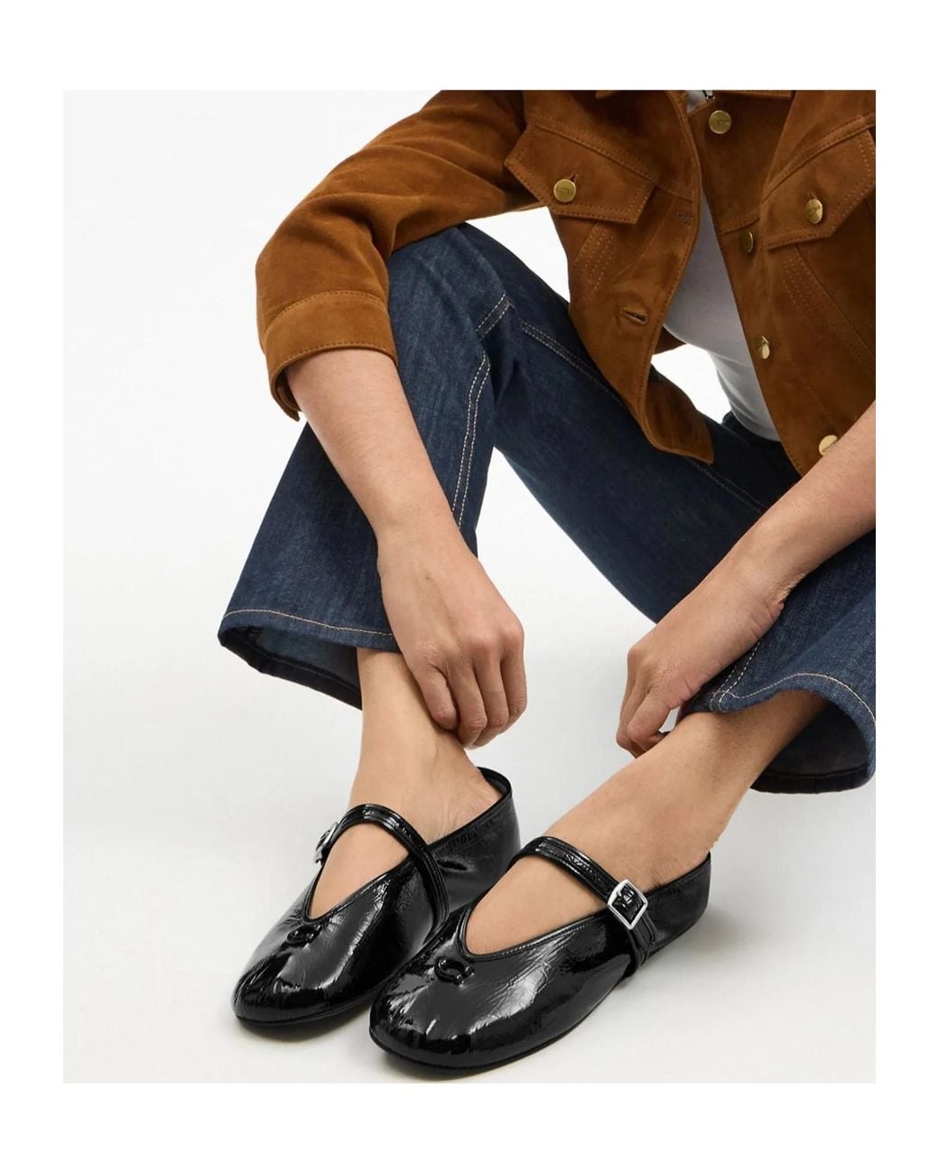 COACH Black Sculpted C Ballet Flats