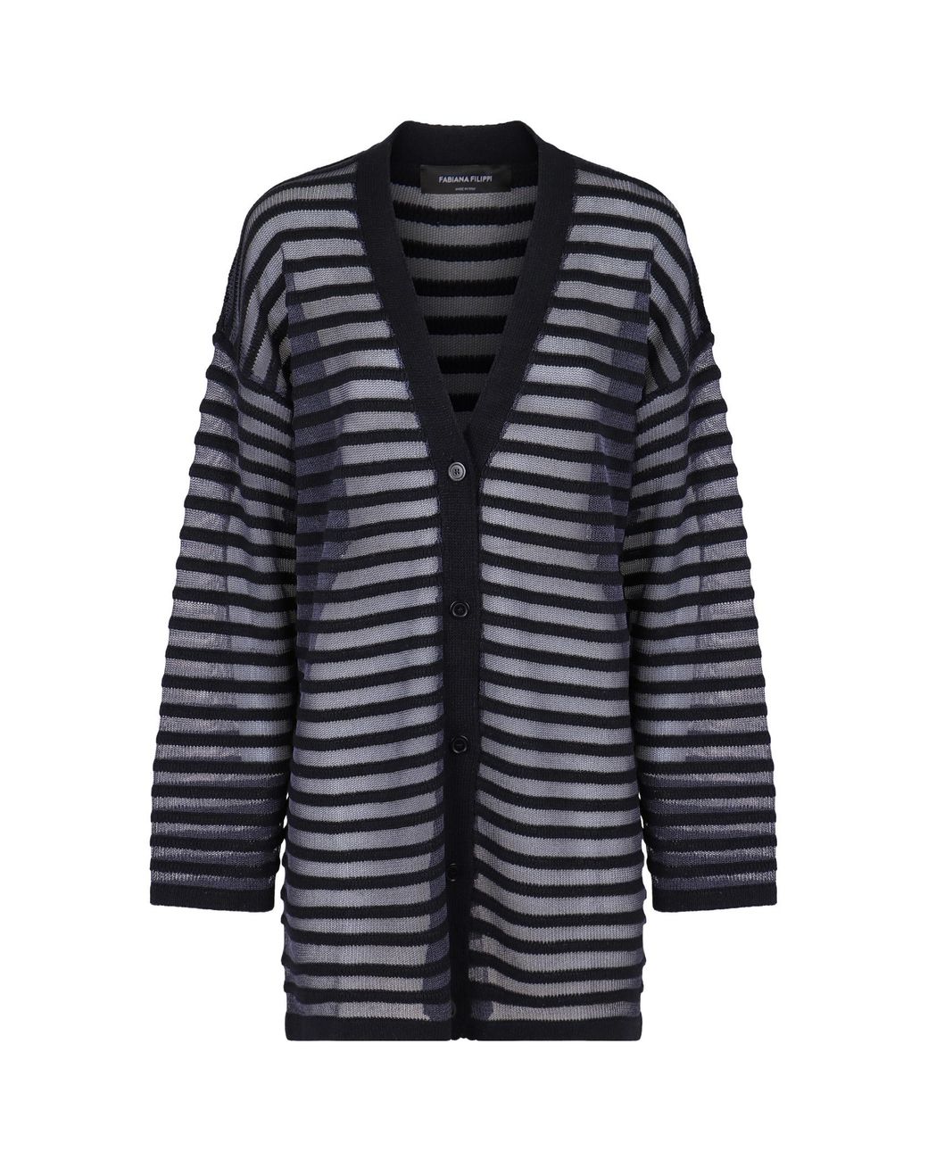 Fabiana Filippi Blue Knitted V-Neck Cardigan