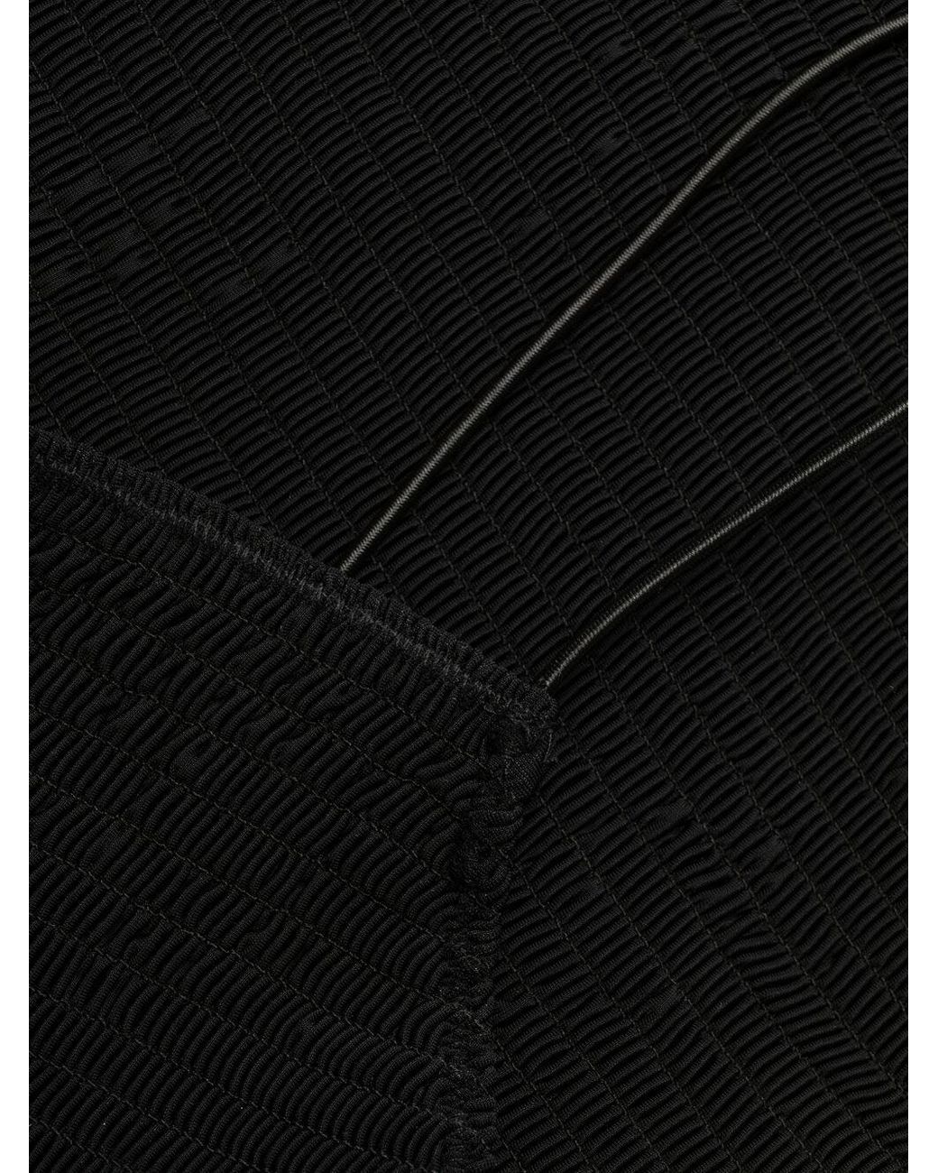 Totême Black Square-Neck Ruched One-Piece