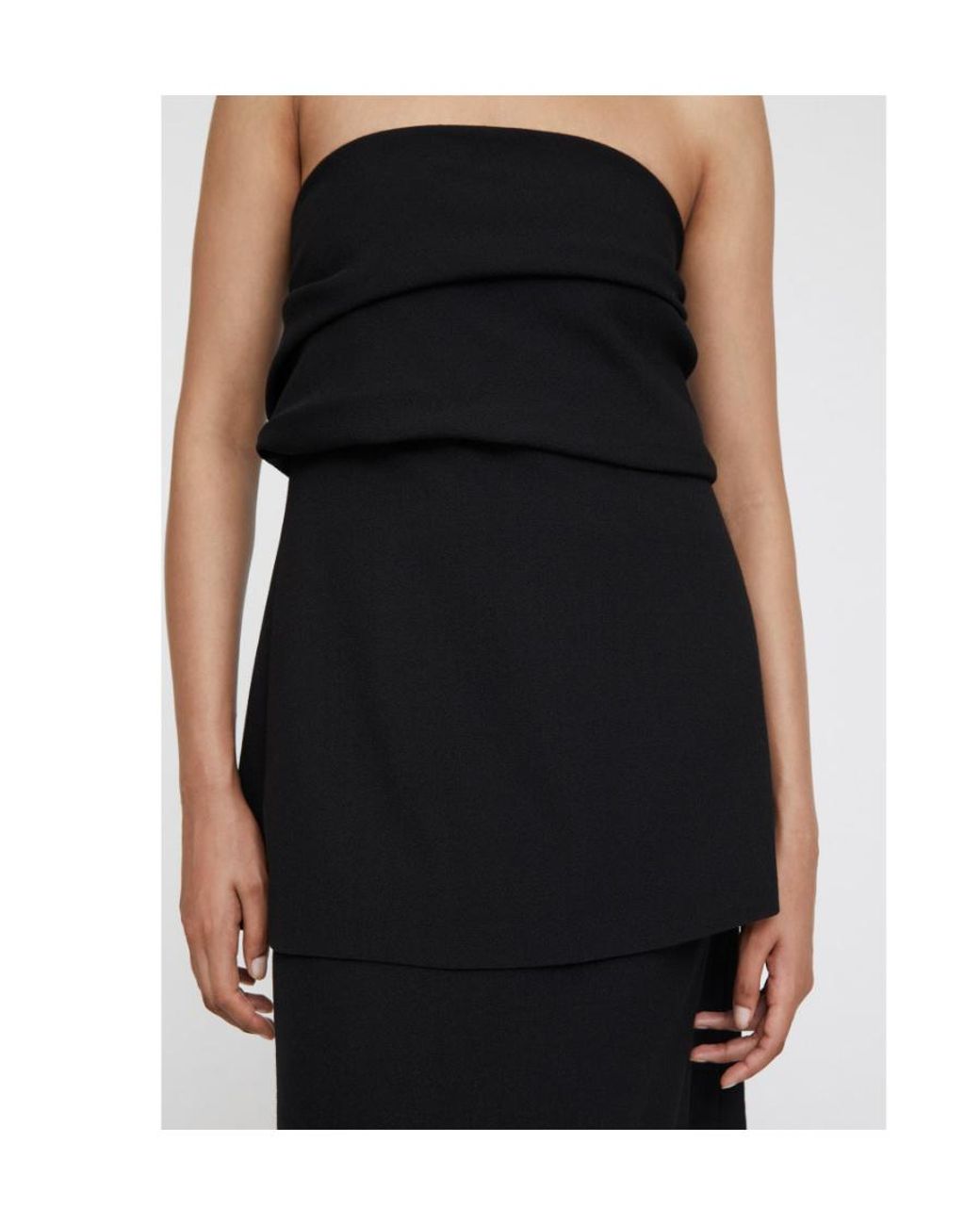 Totême Black Totême Logo Printed Crepe Tube Top