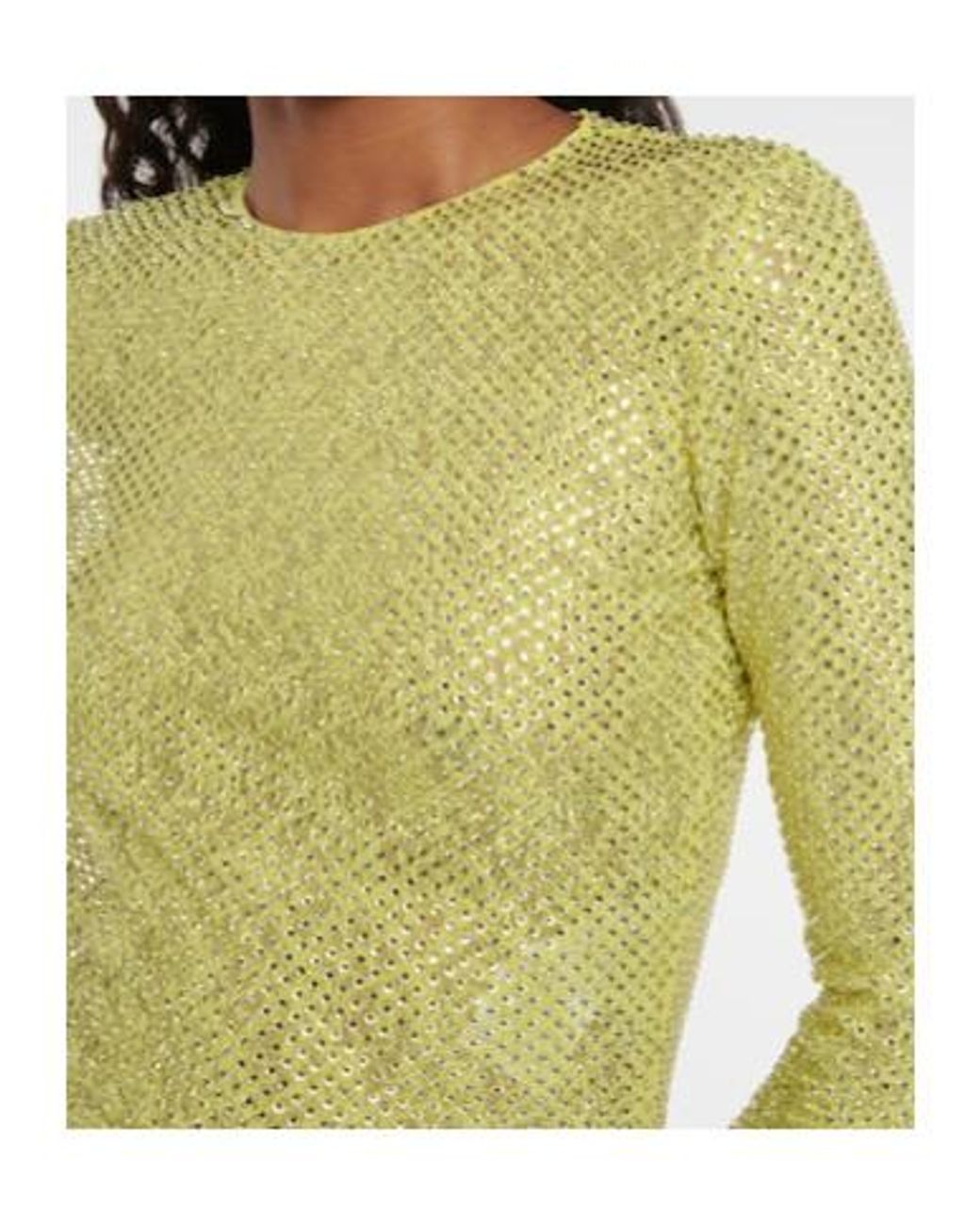 Stella McCartney Yellow Crystal-Embellished Minidress