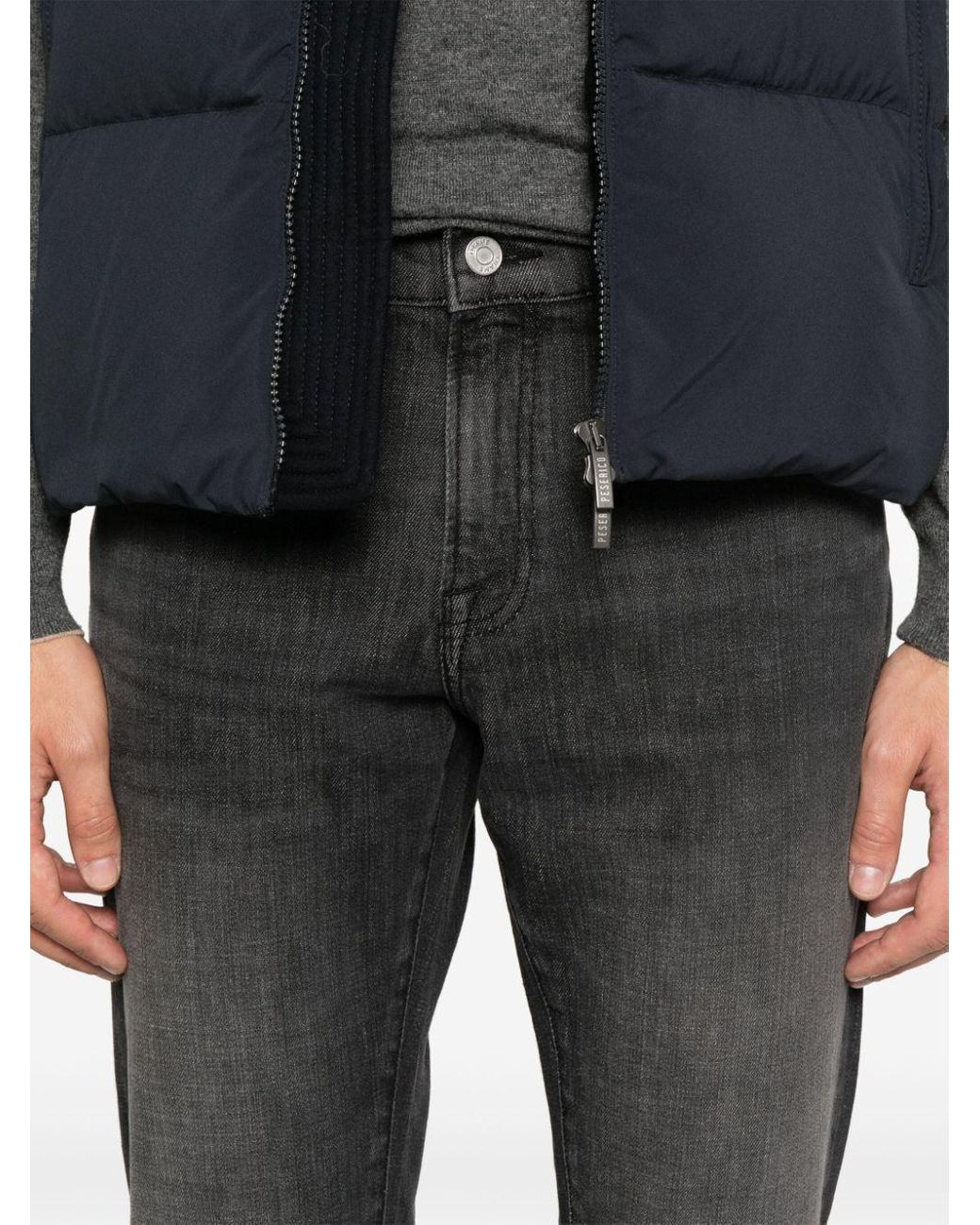 FRAME Gray Denim Trousers With Belt Loops for men