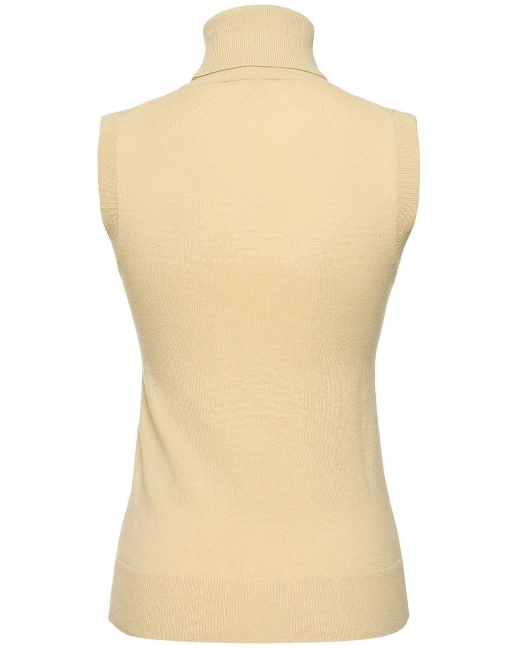 Michael Kors Yellow Cashmere Turtleneck Vest