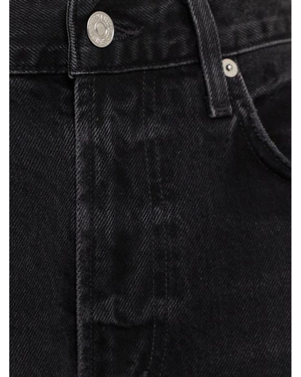 Citizens of Humanity Black Miro Mid Rise Denim Wide Jeans
