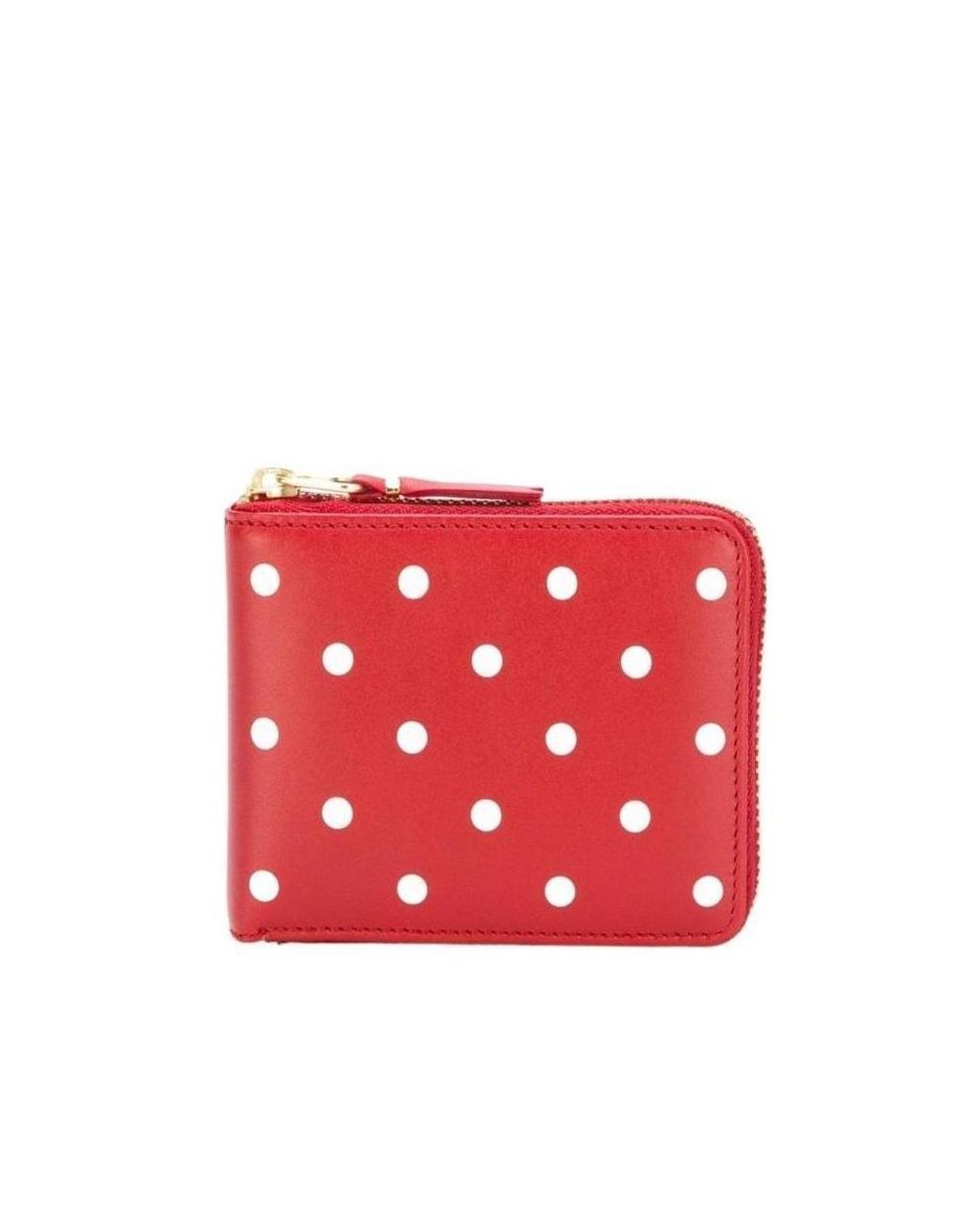 Comme des Garçons Red Comme Des Garçons Wallet Dot Printed Zip-Around Wallet for men