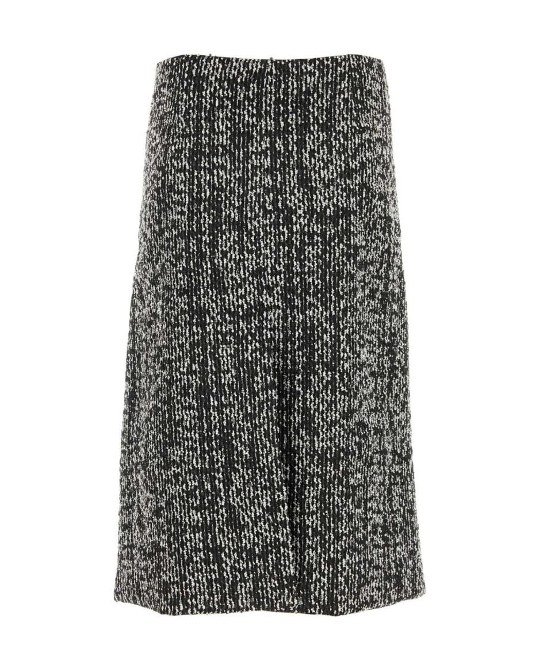 Lanvin Gray Two-Toned Midi Skirt