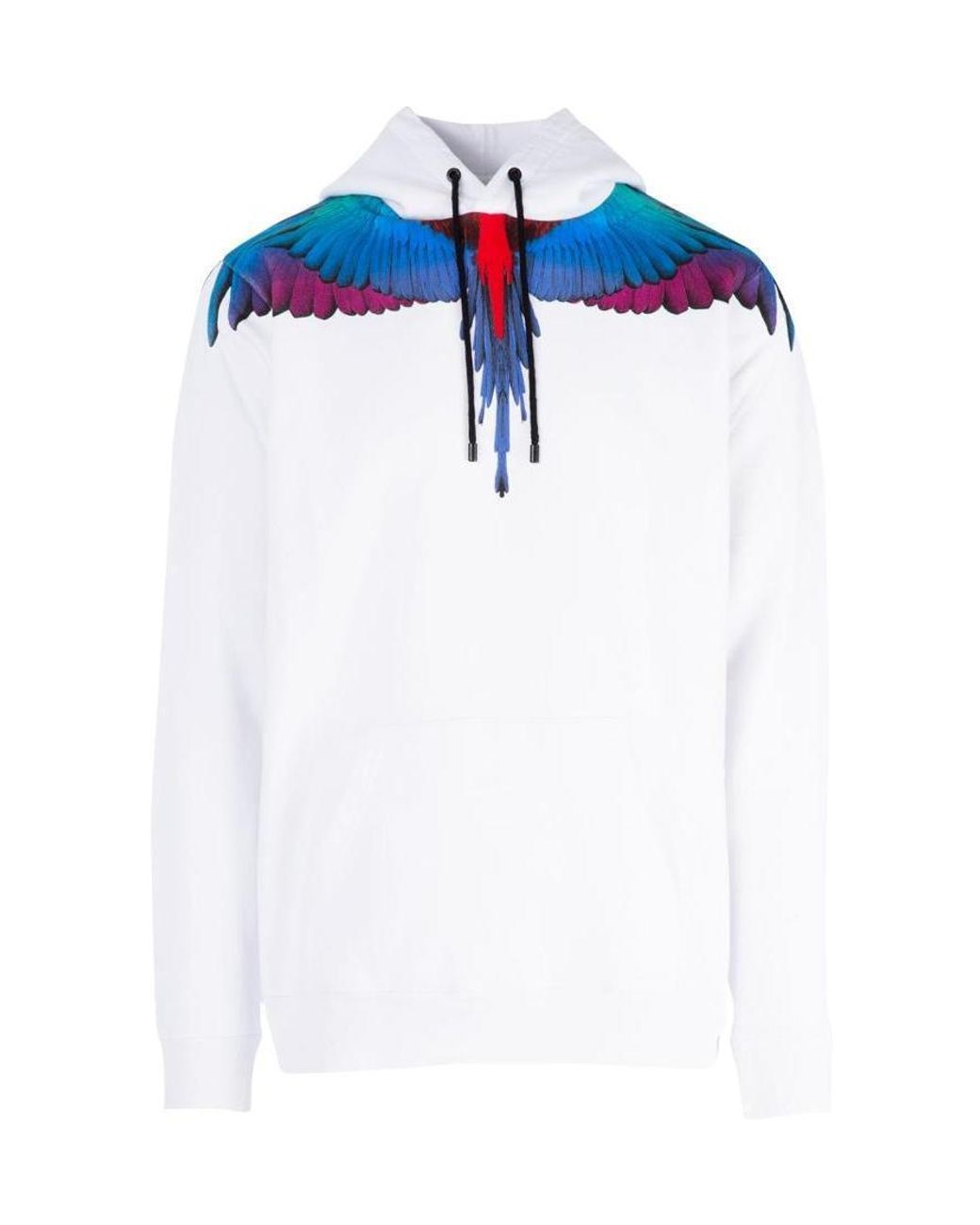 Marcelo Burlon Blue Wing Printed Hooded Sweater for men