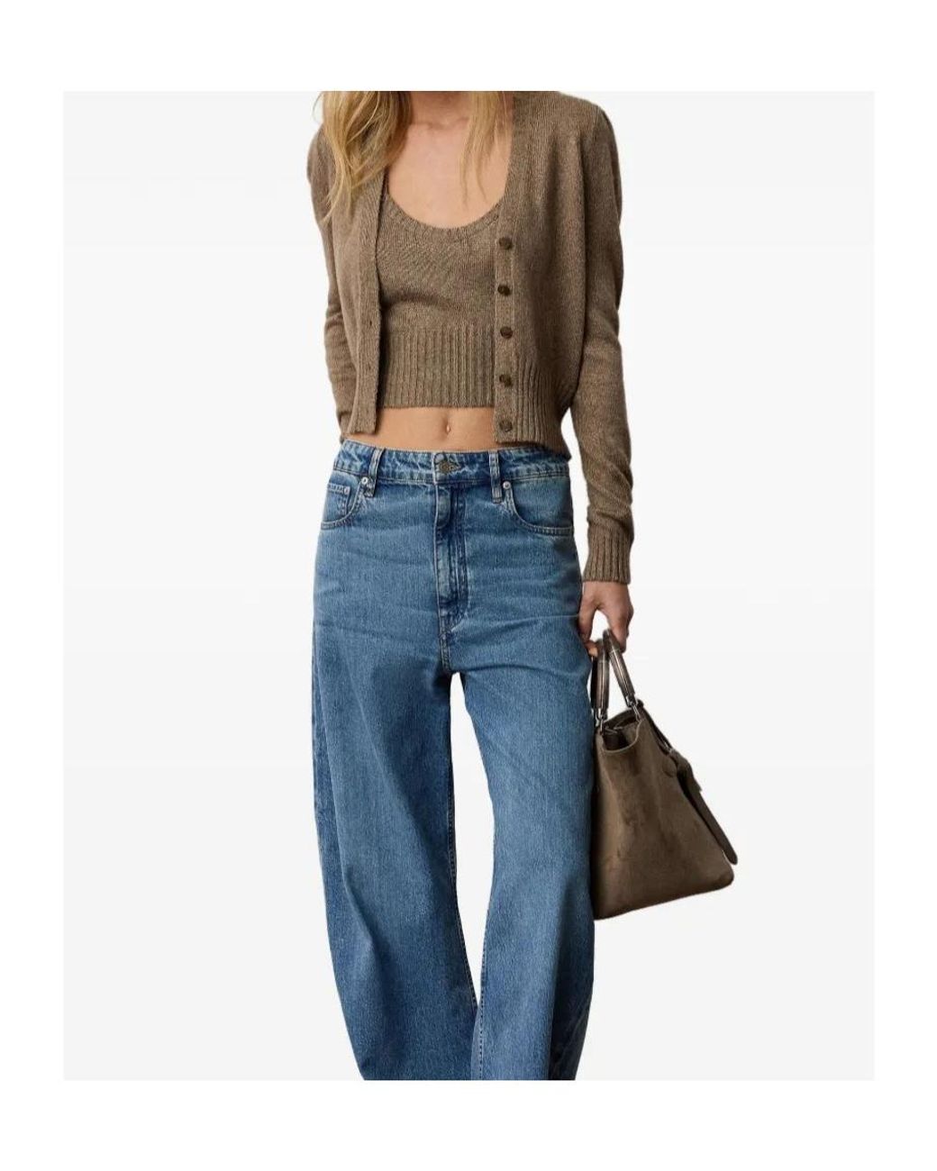 Ralph Lauren Gray Cropped V-Neck Cardigan