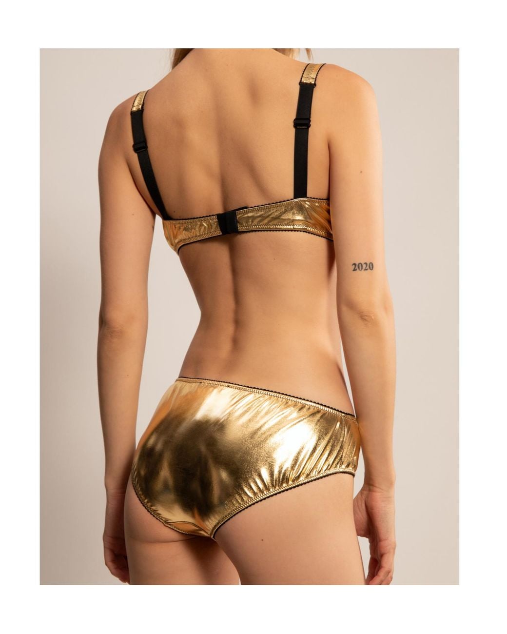 Dolce & Gabbana Natural Foiled Jersey Balconette Bra