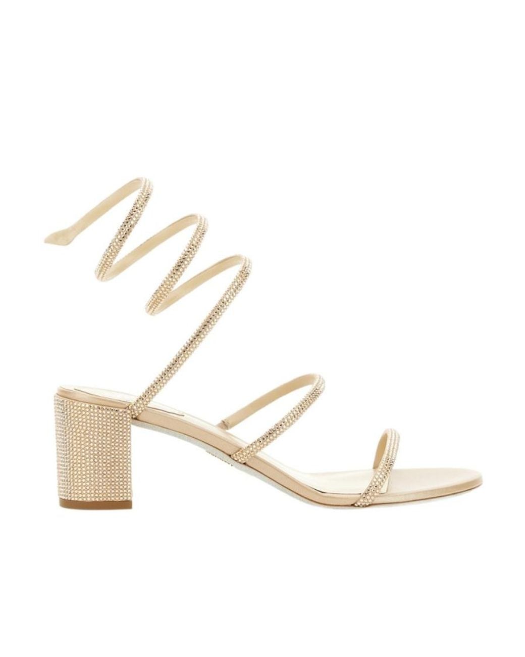 Rene Caovilla Metallic René Caovilla Cleo Ankle Strap Embellished Sandals