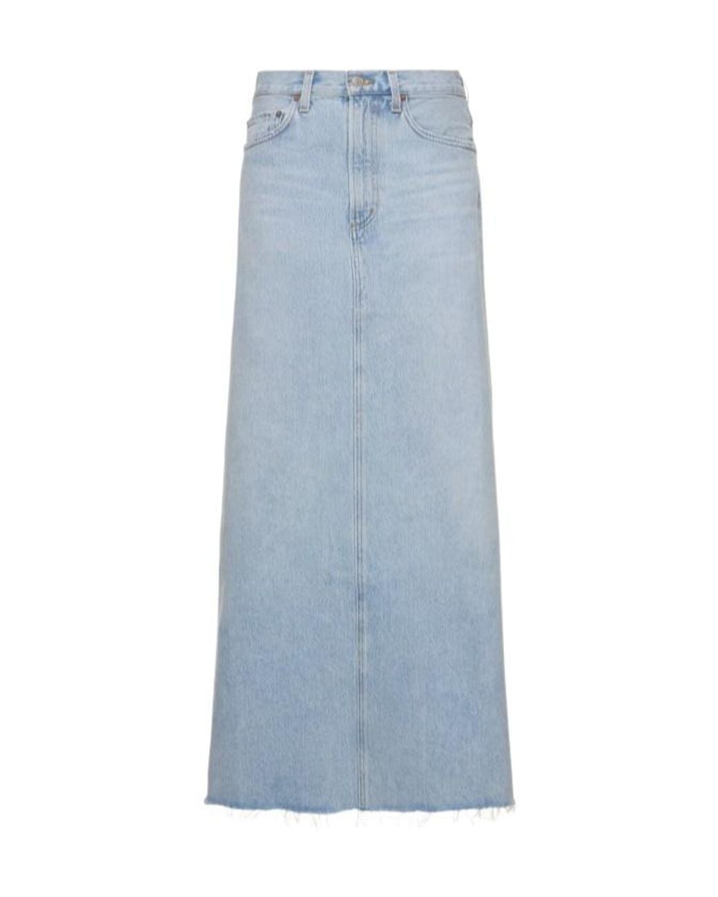 Agolde Blue Denim Skirt With Belt Loops