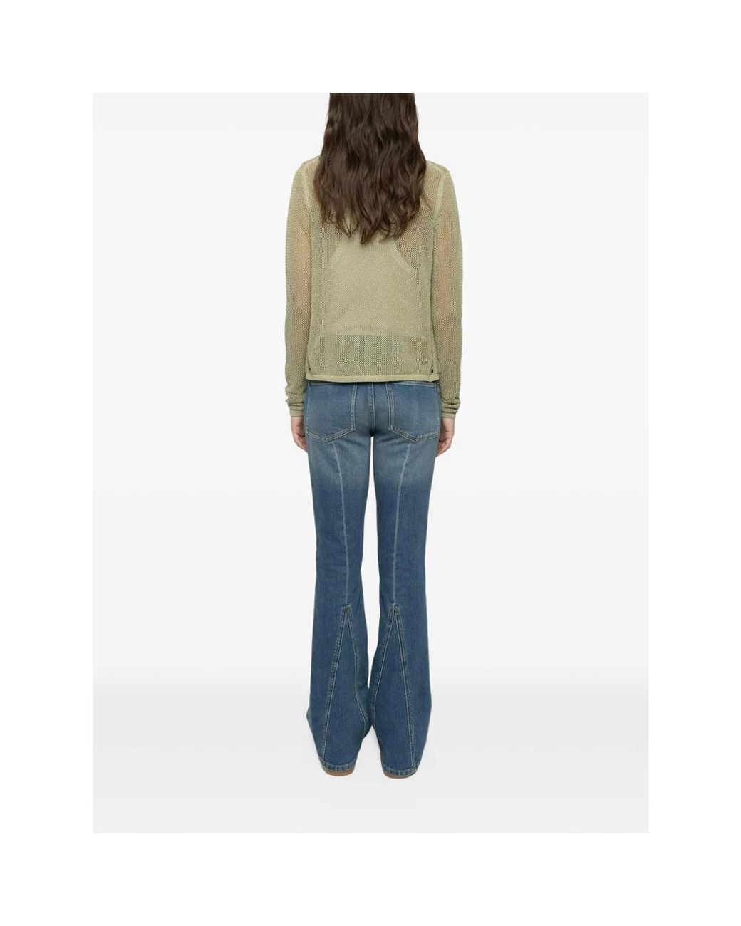 Zadig & Voltaire Green Saya Open-Knit Cardigan