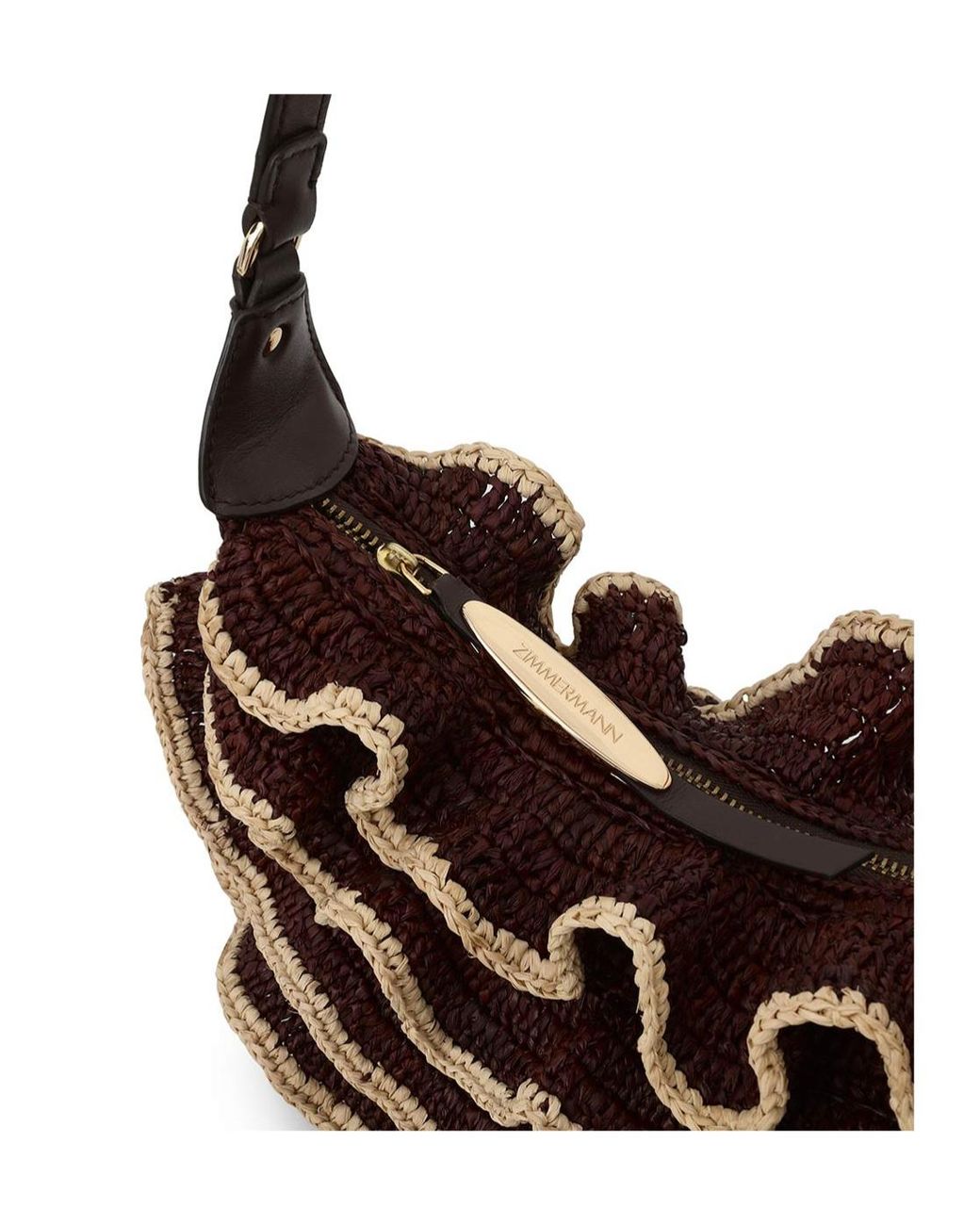 Zimmermann White Goldentime Ruffle Shoulder Bag
