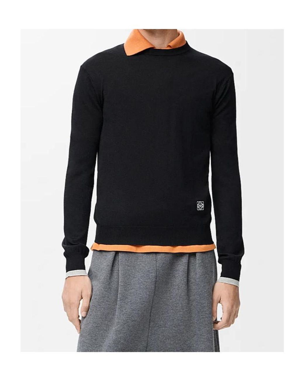 Loewe Black Long-Sleeved Wool Sweater for men