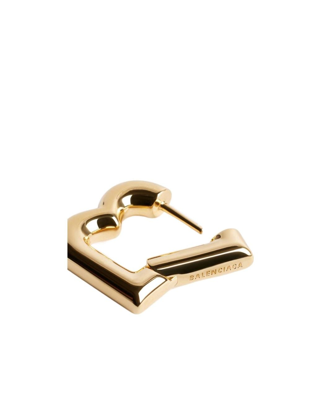 Balenciaga Metallic Logo Plaque Earrings