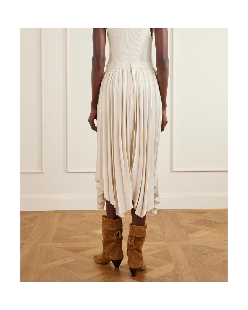 Isabel Marant White Felixa Asymmetric Hem Midi Skirt