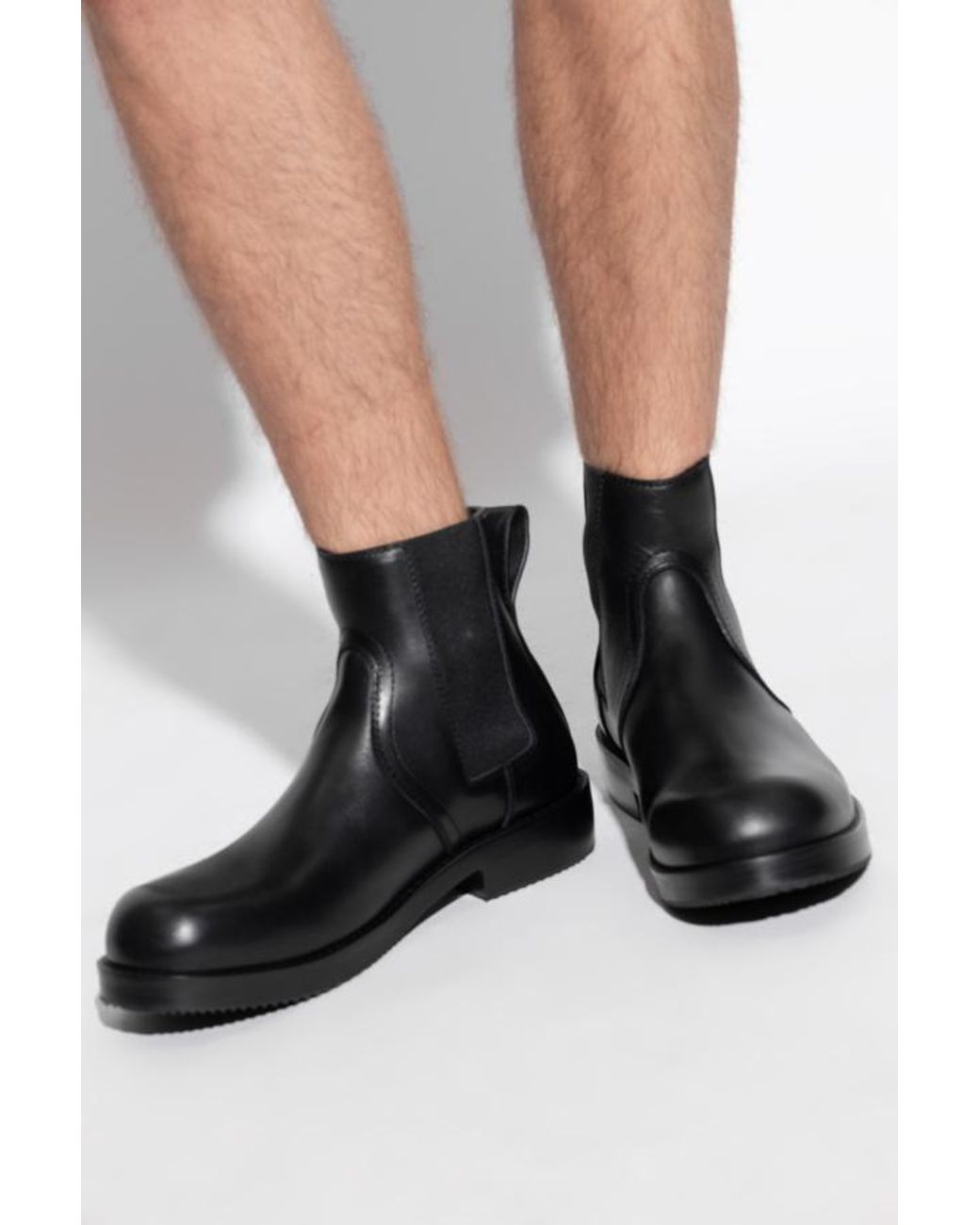 Dries Van Noten Black Round Toe Chelsea Boots for men