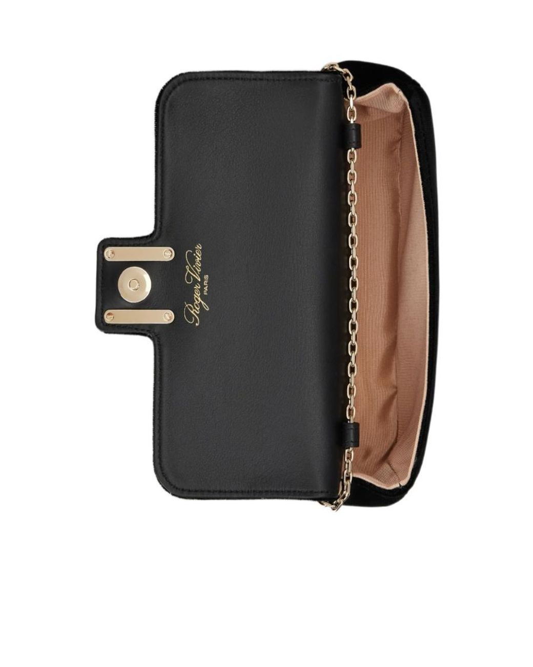 Roger Vivier Black Jeu De Fille Buckle Clutch Bag