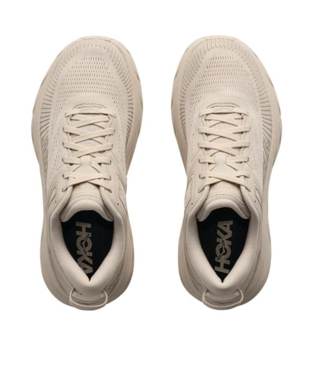 Hoka One One Gray Bondi 7 Panelled Low-Top Sneakers