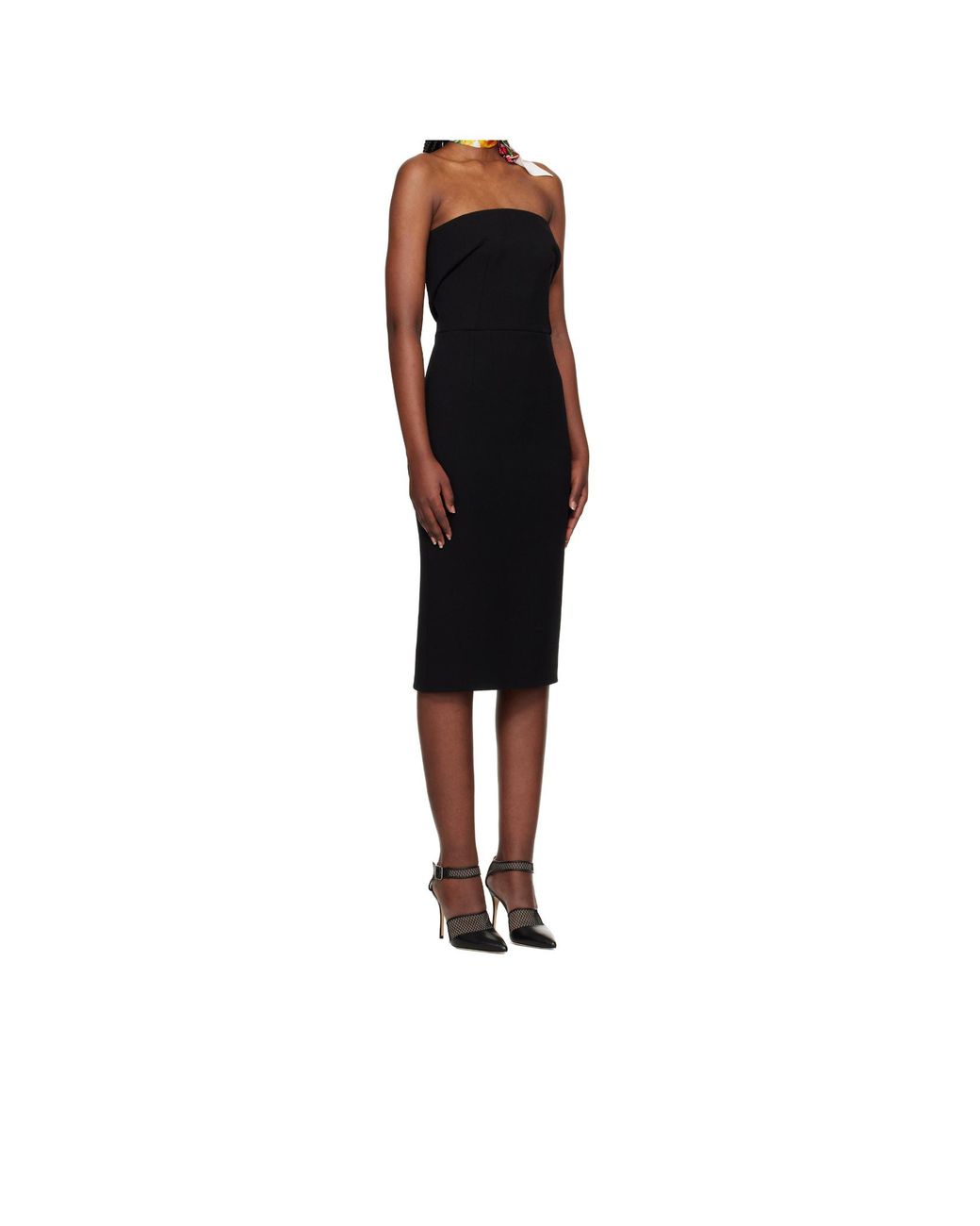 Dolce & Gabbana Black Wool Crepe Midi Dress