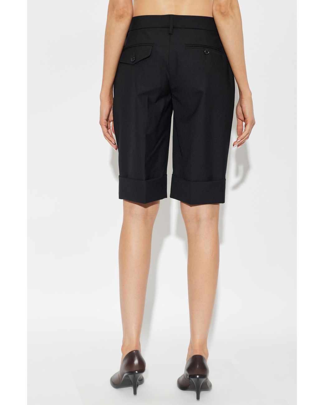 Moschino Black Turn-Up Taiored Shorts