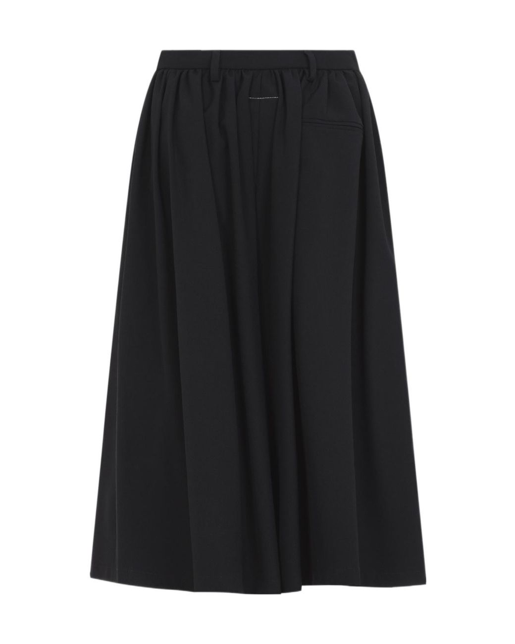 MM6 by Maison Margiela Black Gathered Wide Leg Shorts