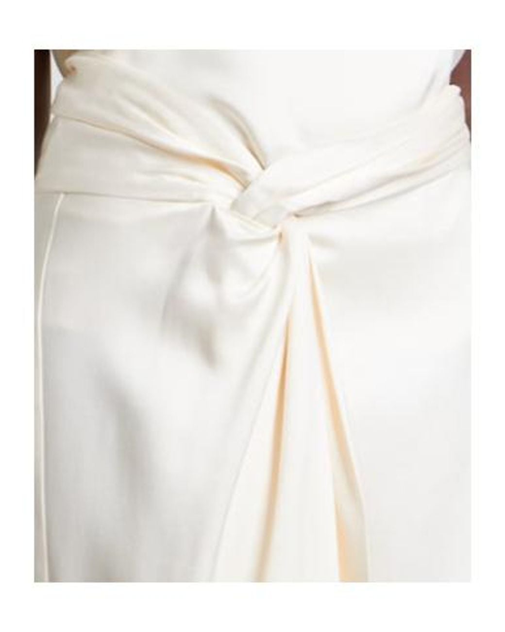 Rohe White Gathered Satin Midi Skirt