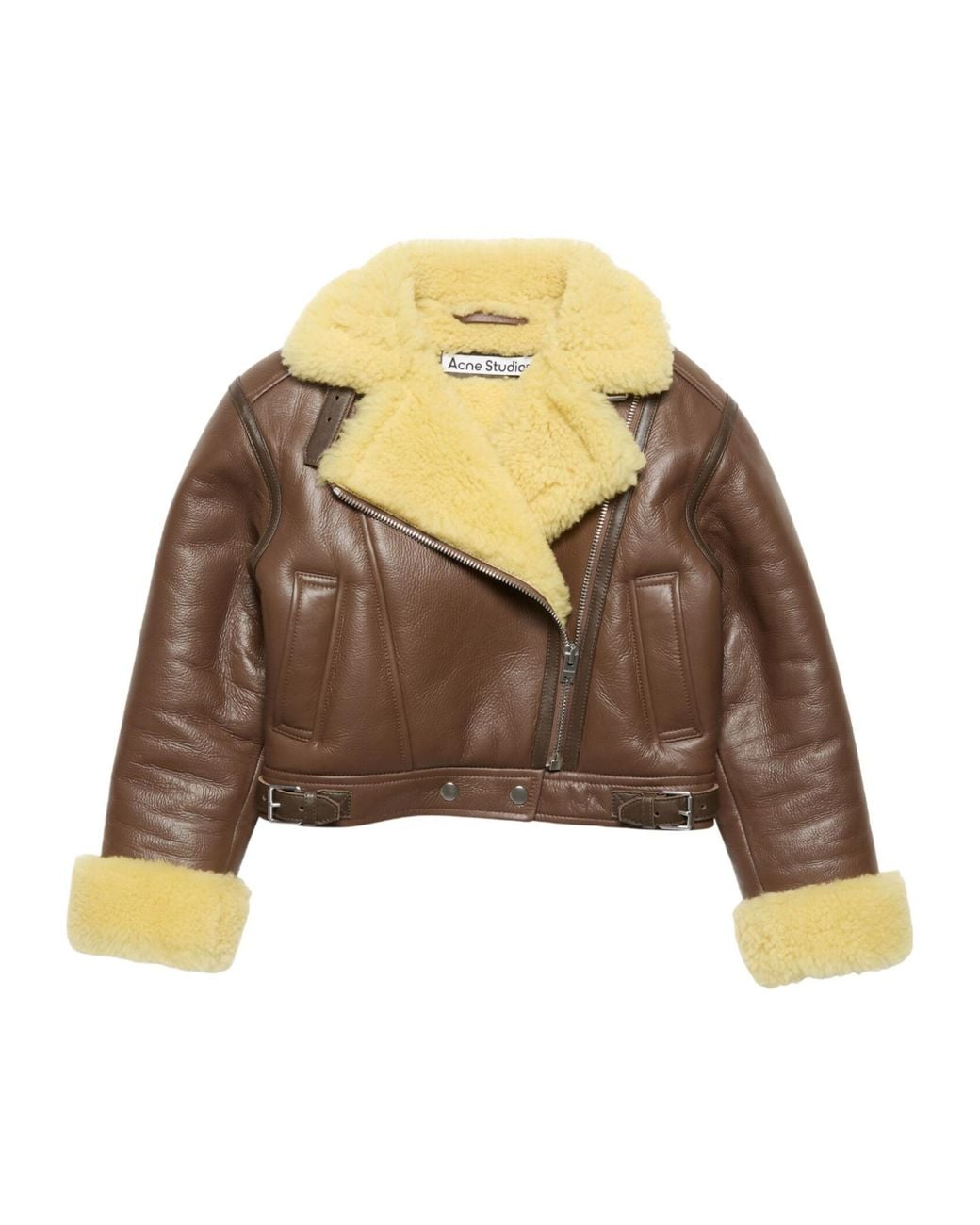 Acne Metallic Shearling Biker Jacket