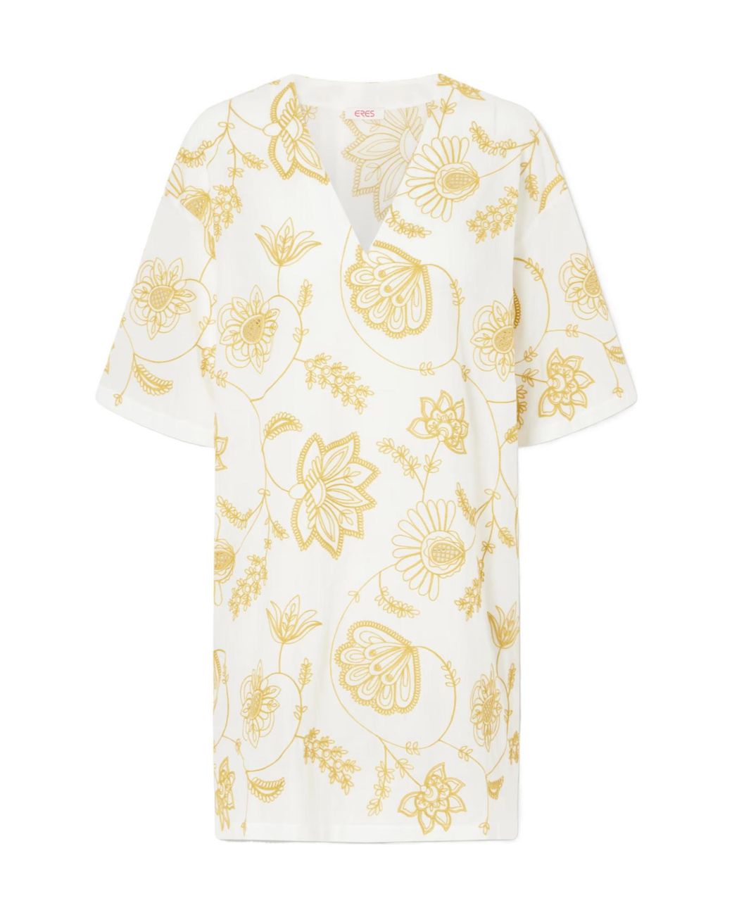 Eres Metallic Embroidered Cotton-Blend Mini Dress